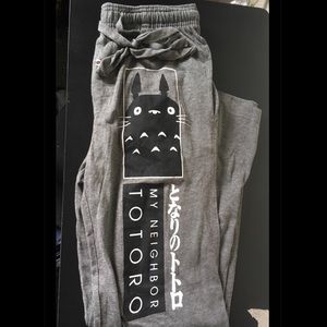My neighbor Totoro drawstring grey sweatpants